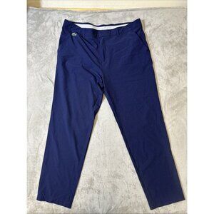 Lacoste Men’s Navy Blue Stretch Chino Golf Pants Size 38 Logo Crocodile